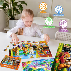 Engfa Colorful Unicorn Land puzzle, 100 pieces, magical imagery sparks imagination