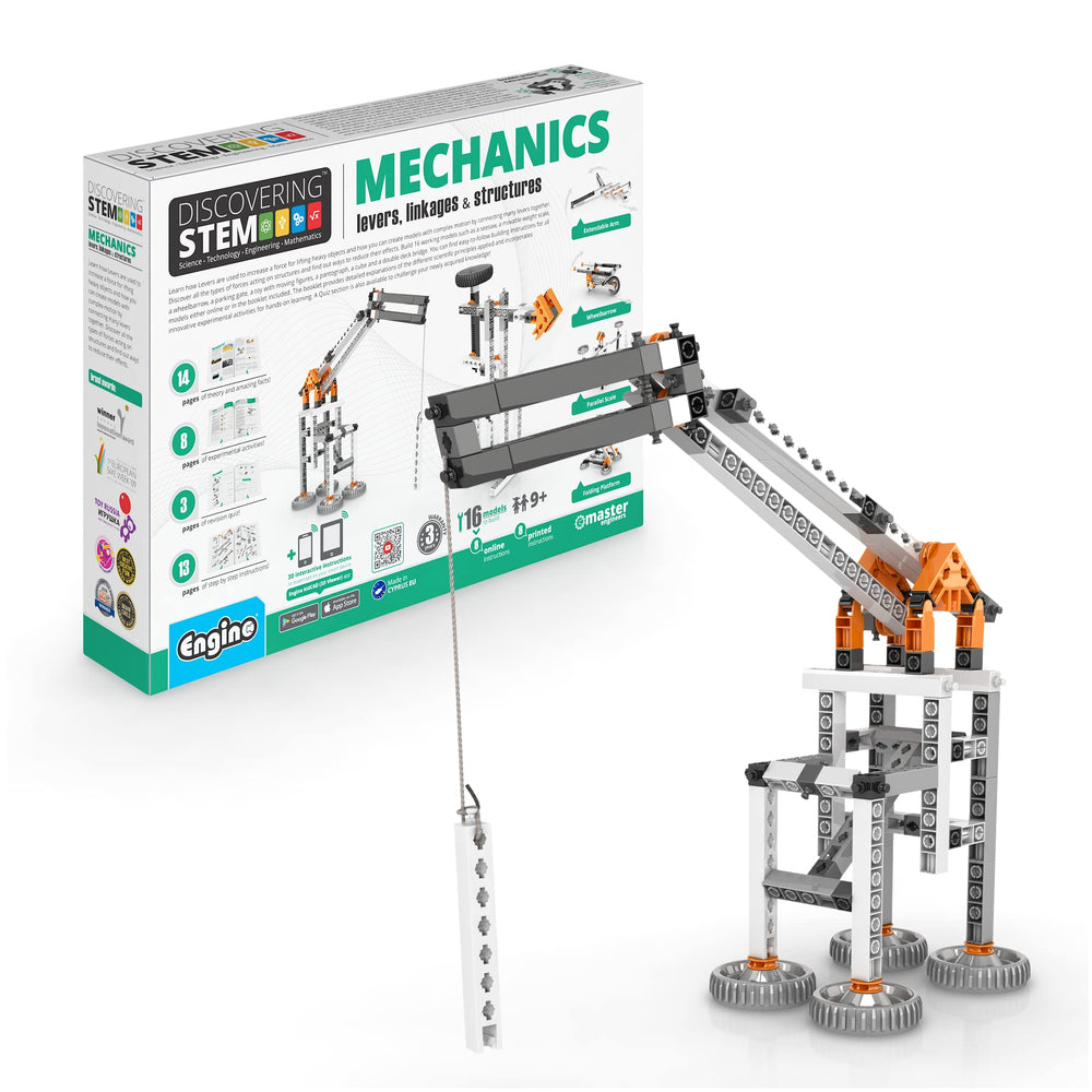 Engino seesaw lever model demonstrating balance and force for hands-on learning.