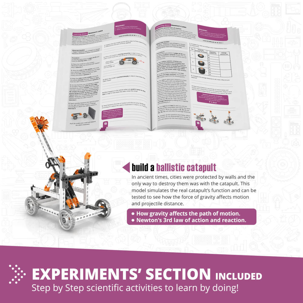 Engino Newton's Laws inertia 3D app preview aids virtual build planning