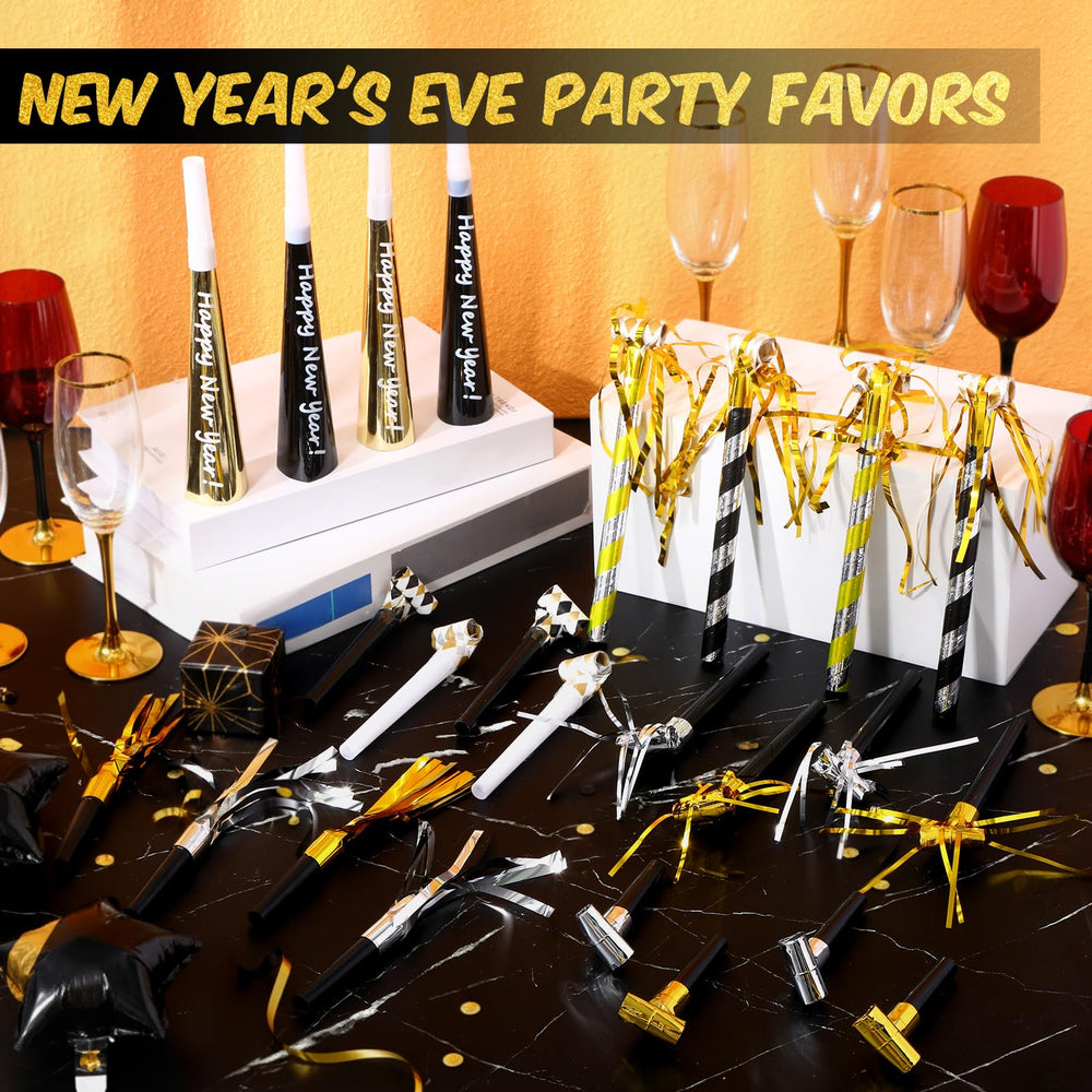 Engrowtic black-gold grid horns as stylish party accents