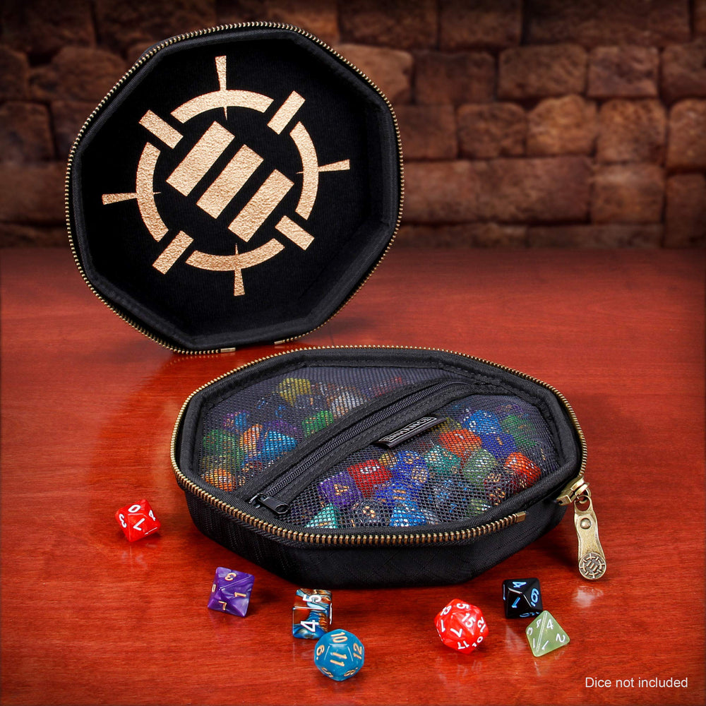 ENHANCE DND Dice Tray black finish complements game night aesthetics.