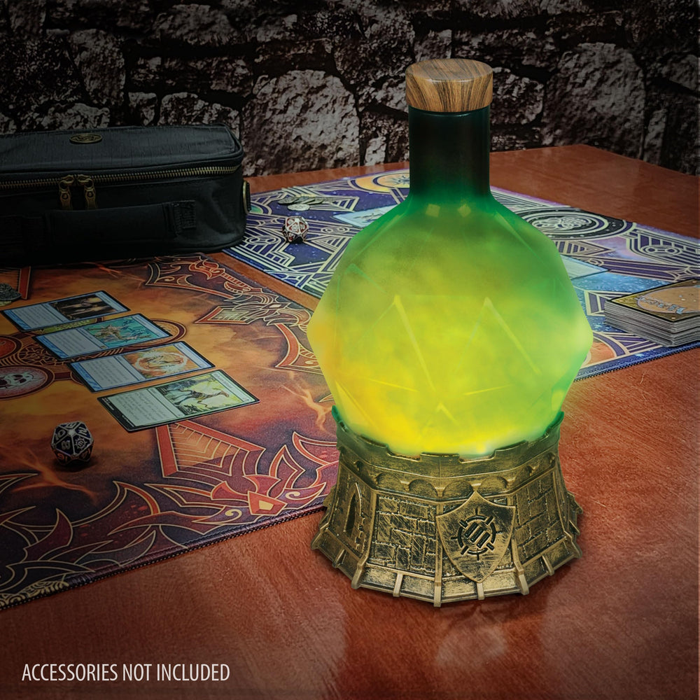 Brewing effect of the potion light in motion creates a dynamic fantasy display.