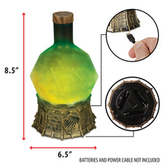 Swirling green elixir inside the potion light sparks immersive visuals for game nights.