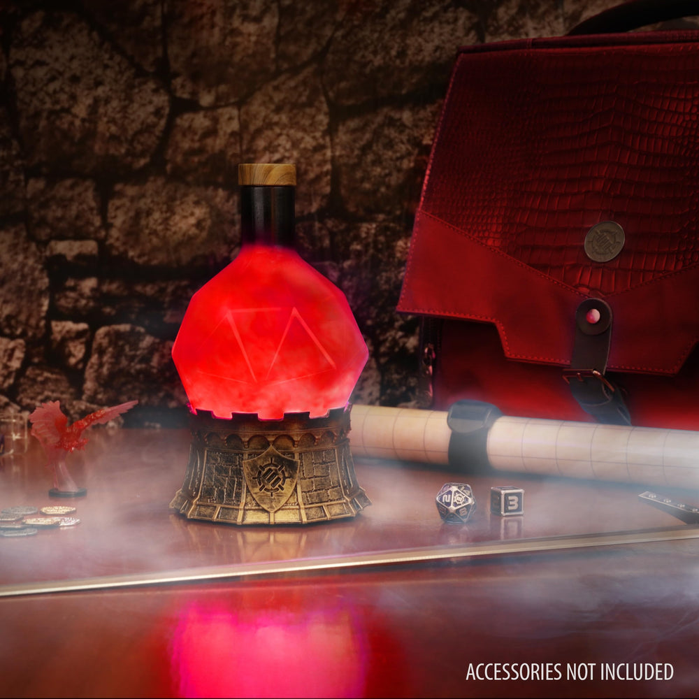 ENHANCE Tabletop immersion with potion bottle glow and swirling energy.