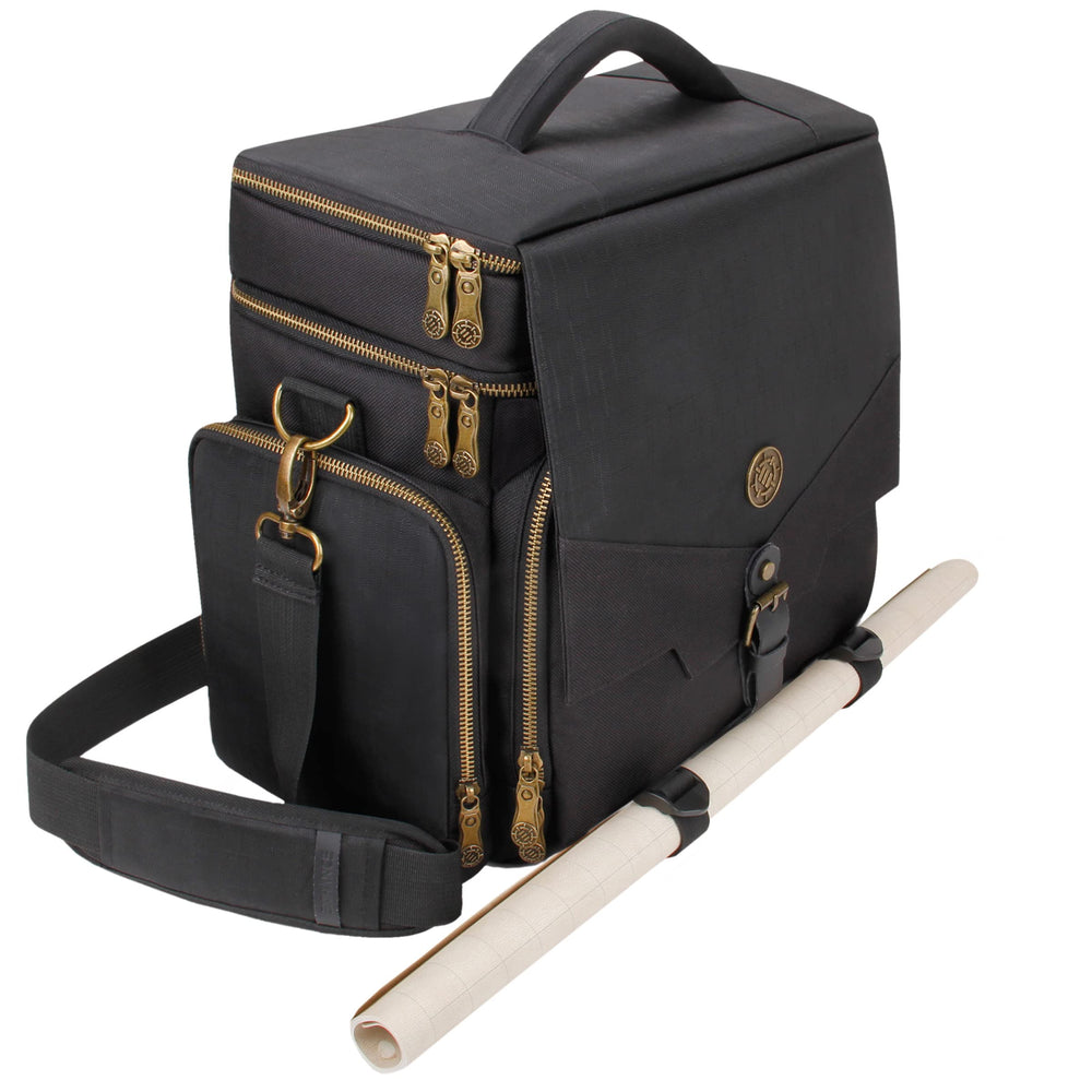ENHANCE Tabletop DnD Bag main compartment showing roomy storage for books and gear.