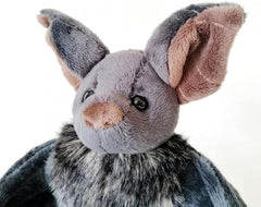 Enivtfz bat plush face detail with vivid eyes for lifelike charm