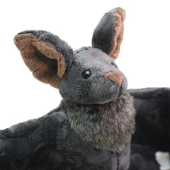 Enivtfz Goth Bat Plush side view, poseable wings for cuddling