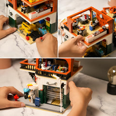 ENJBRICK Car Repair Shop garage interior with detailed scenes