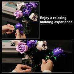 ENJBRICK assembled roses reach a compact display height for shelves.