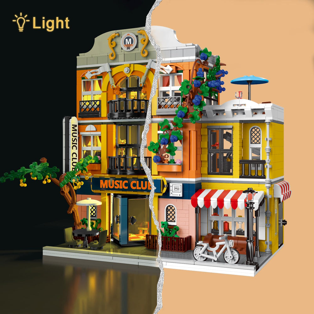 ENJBRICK Flowers City Jazz Club band stage inspires music-themed imagination.