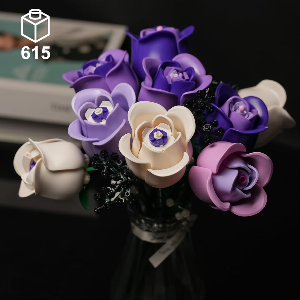 ENJBRICK pink roses assembly guide highlights easy, enjoyable crafting experience.
