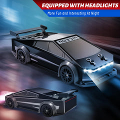 ENJOYFLY 1:24 RC drift car in action with drifting on a smooth surface