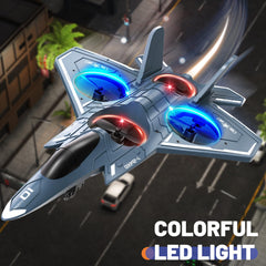 ENJOYFLY Foam RC Airplane features bright LED night flight lights for dusk adventures