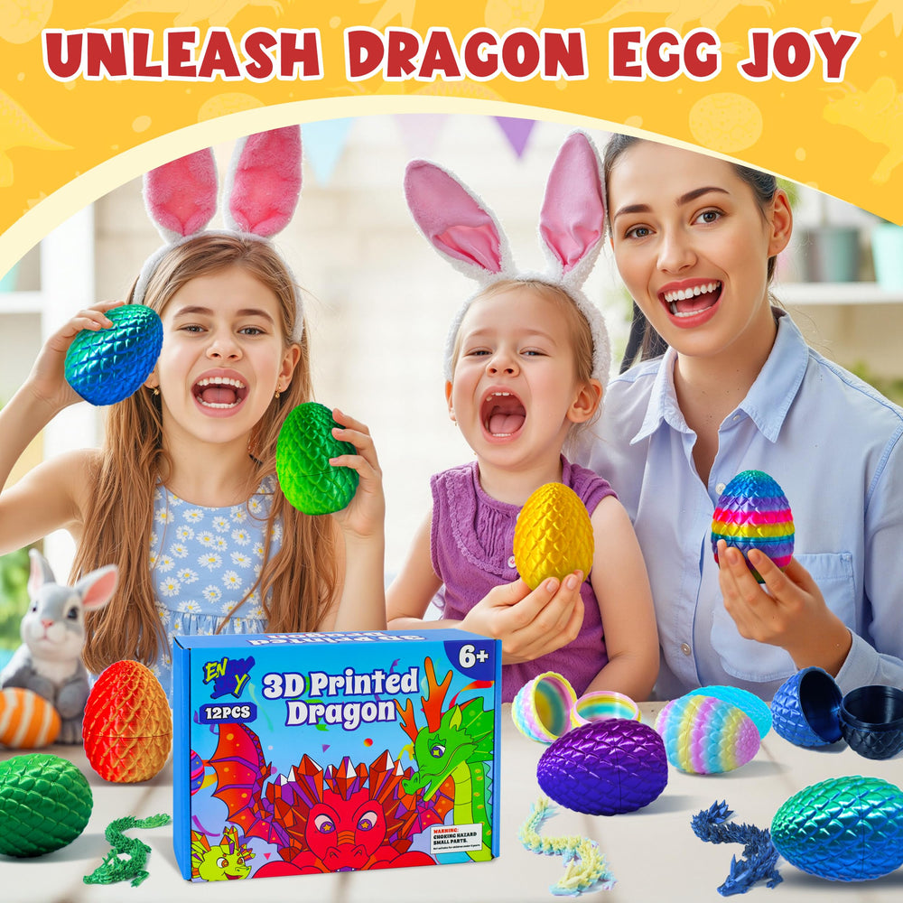 ENJOYJOY Dragon Inside eggs reveal the dragon inside for tactile discovery.
