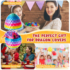ENJOYJOY Easter surprise dragon egg display ideal for baskets and stockings.