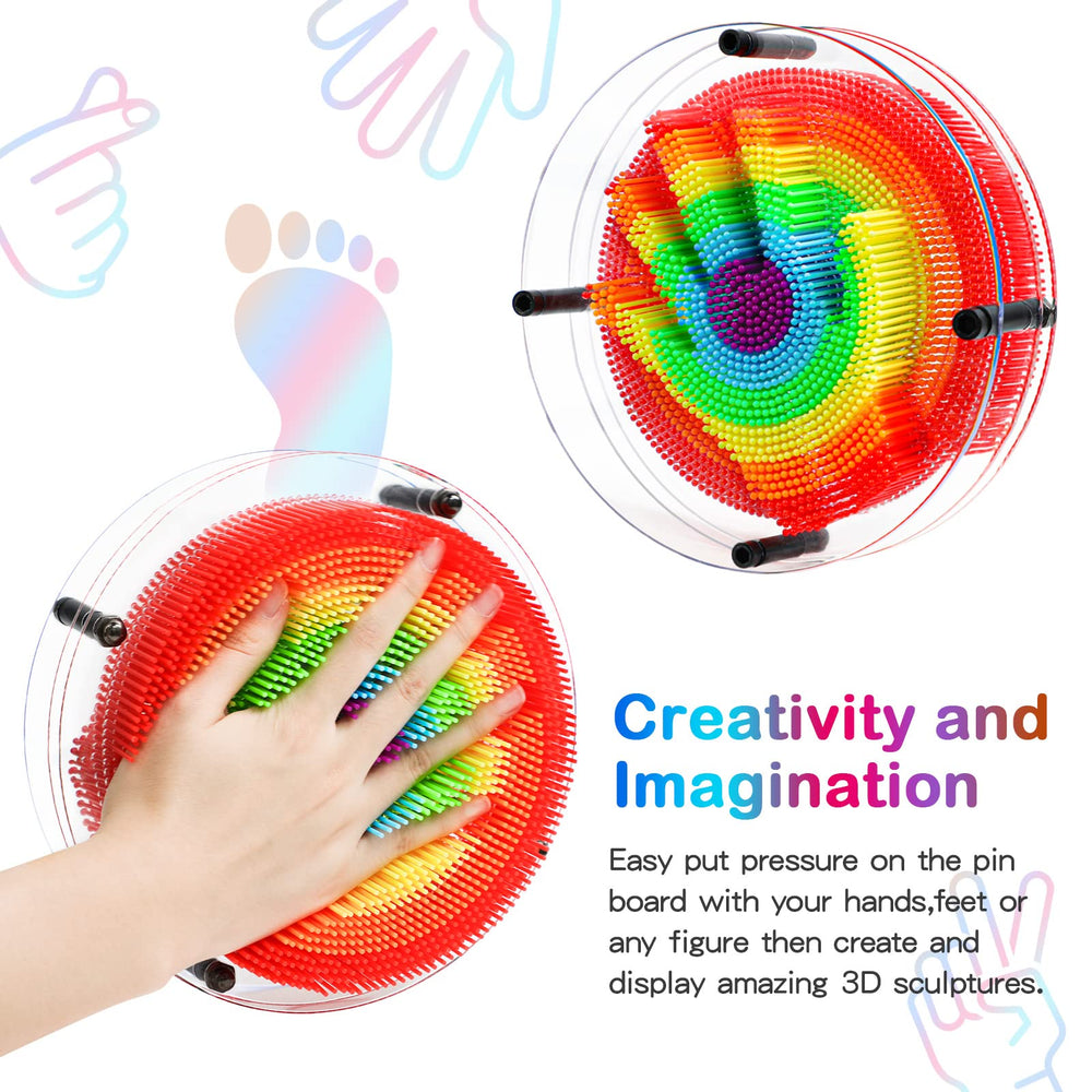 ENJSD 3D Pin Art dinosaur impression sparks imaginative figure creation