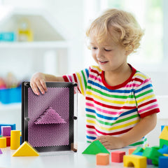 ENJSD 3D Pin Art Toy Press Action captures hands-on interaction and prints.