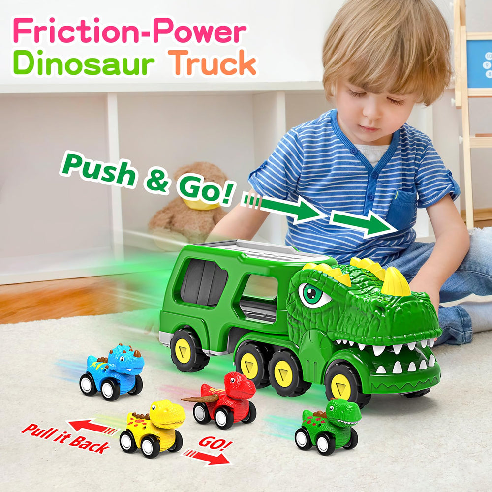 enjsd pull-back dinosaur cars in vibrant colors encourage active play