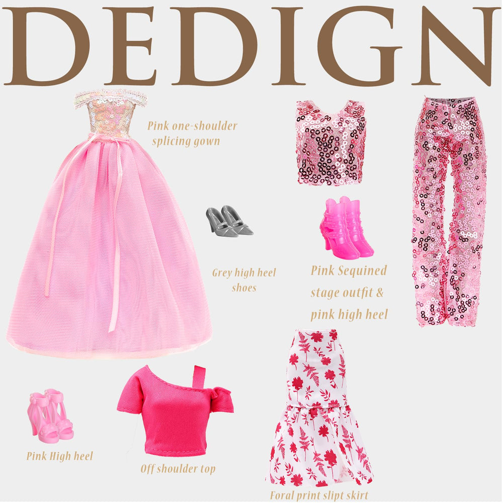 ENOCHT sequin top and pant ensemble for stylish on-doll looks.