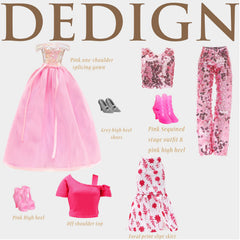 ENOCHT sequin top and pant ensemble for stylish on-doll looks.