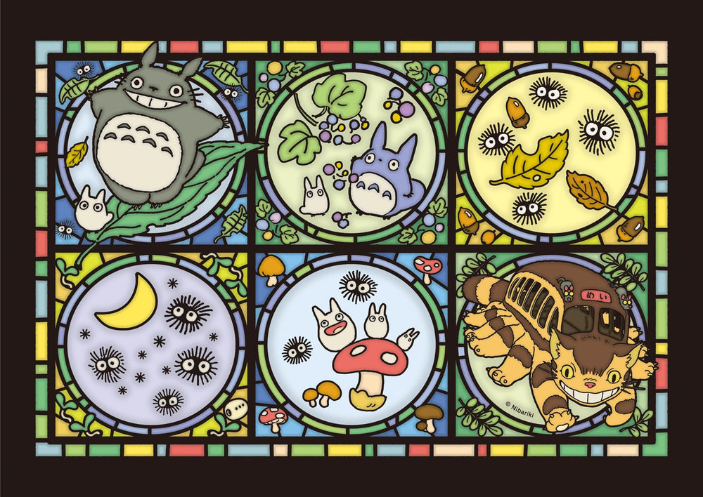 Ensky My Neighbor Totoro crystal puzzle with 208 transparent pieces for a luminous window display.