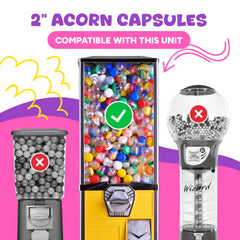 Durable PVC Entervending capsules for long-lasting party favors.