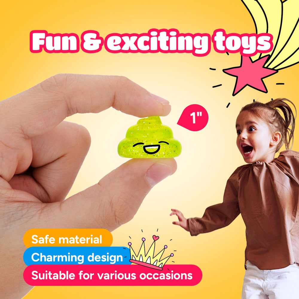 Entervending Unicorn Poop Mini Toys colorful display highlighting eight glitter colors for rewards