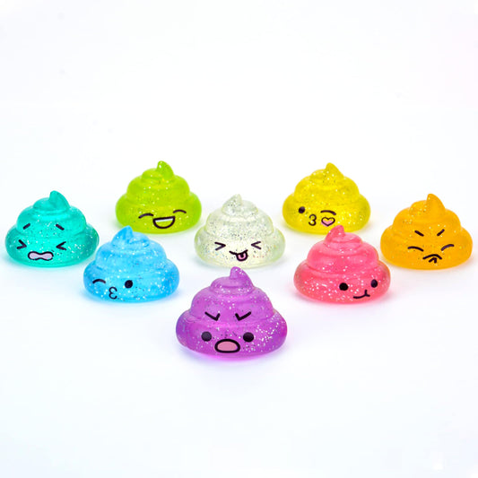 Entervending Unicorn Poop Mini Toys packshot in glitter colors for party favors