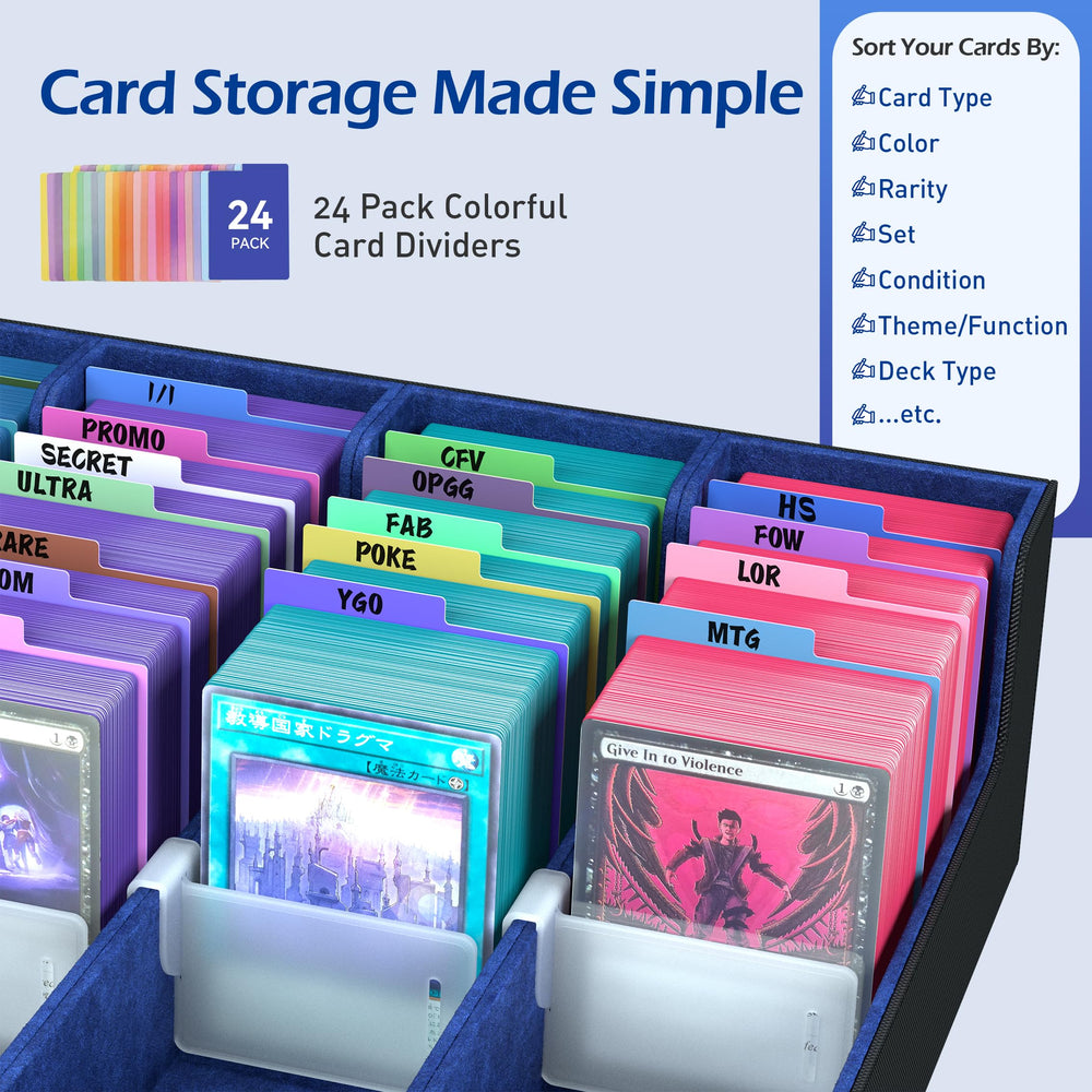 Entumo case with adjustable supports demonstrates secure card separation and toppling prevention.