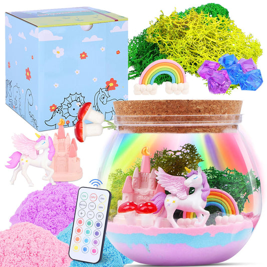 Envyvip unicorn crafts kit terrarium shows a kid-friendly setup for creative play