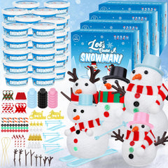EOBOH 48-pack snowman craft kit for kids, ideal for indoor holiday decor projects.