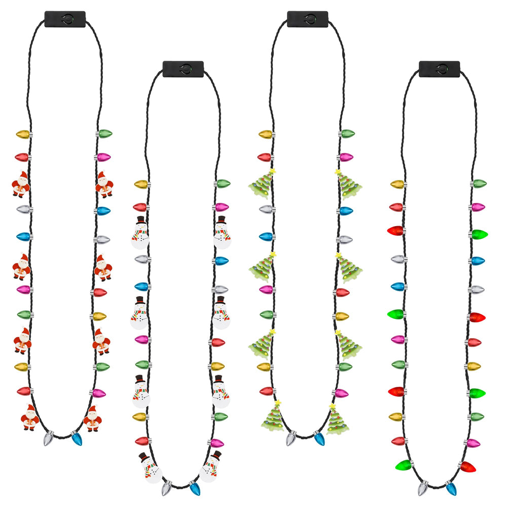 EOBOH 8-pack Christmas glow necklace with 26 bulbs for vibrant party vibes.