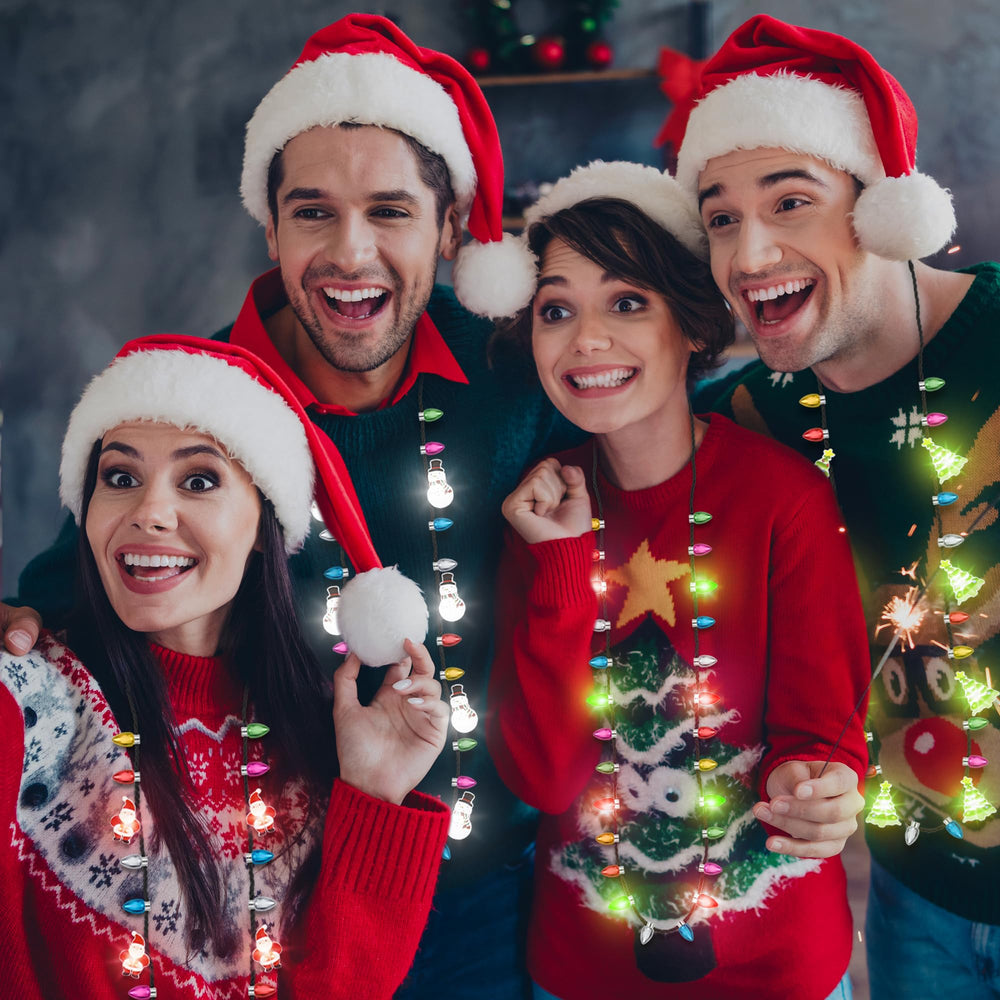 EOBOH Festive Christmas necklace ideal for parties and ugly sweater events.