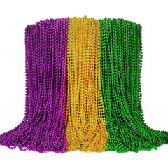 EOBOH Mardi Gras beads in green, purple, and gold for vibrant parade throws.