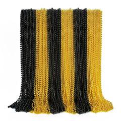 EOBOH New Year's Eve bead necklaces in gold and black, perfect for festive outfits.