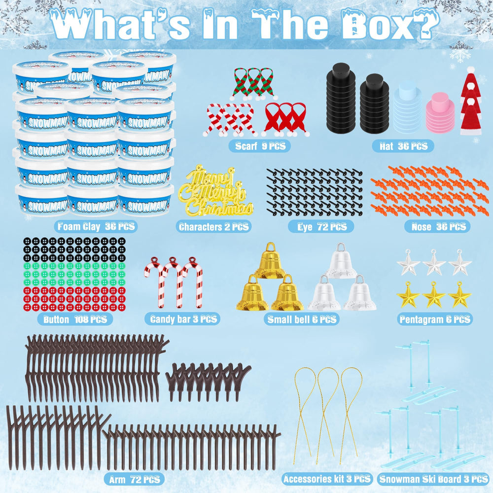 EOBOH snowman kit eyes and accessories—clear pieces for expressive snowman decoration.
