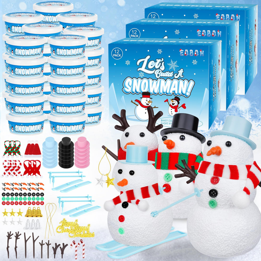 EOBOH snowman kit foam putty pack—soft, reusable material for kids' crafts.