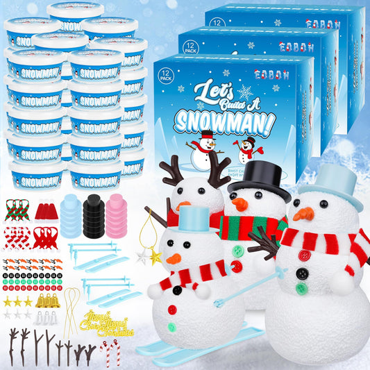EOBOH snowman kit foam putty pack—soft, reusable material for kids' crafts.