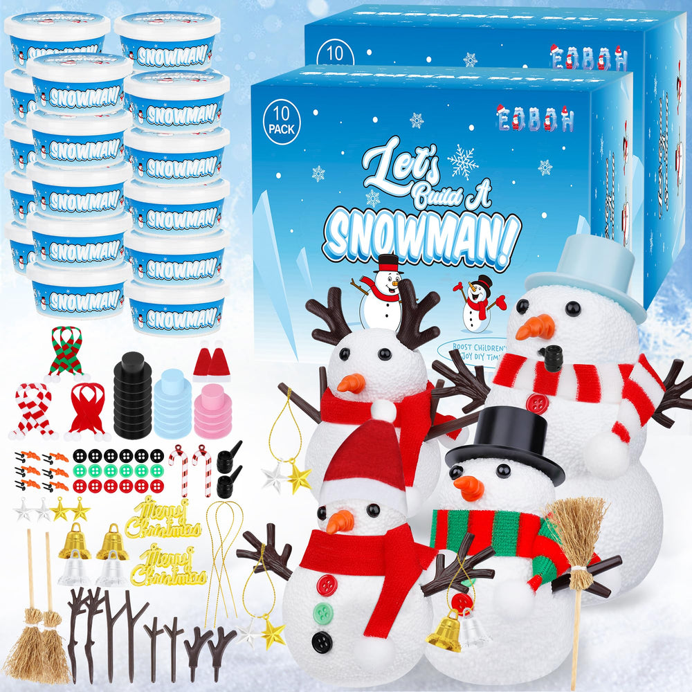 EOBOH Snowman Kit packaging shows colorful parts for indoor winter crafting
