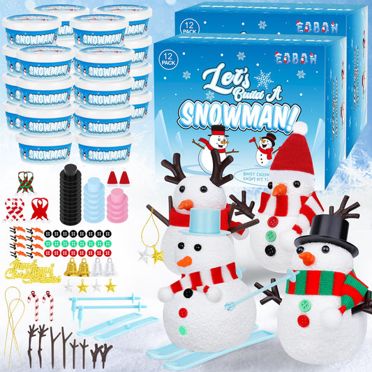 EOBOH snowman kit packaging showcases a complete winter craft set for kids.