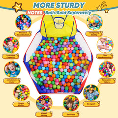 Eocolz ball pit with basketball hoop for active kids and imaginative play