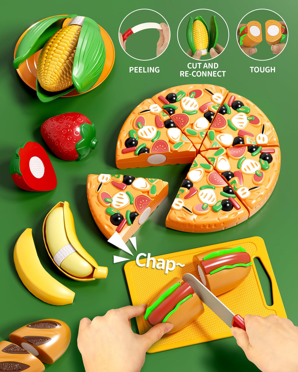 Eohemeral diverse play food collection inspires imaginative meals