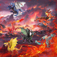 EOIVSH dragon figurines in varied styles and colors for creative storytelling and classroom decor.