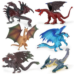 EOIVSH dragon figurine set with six majestic dragons in bright colors for imaginative play