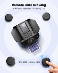 Shuffler with open-sided trays for smooth feeds across card sizes
