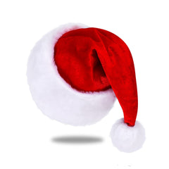 Eoocan Santa hat for kids, front view, plush warmth for festive wear.