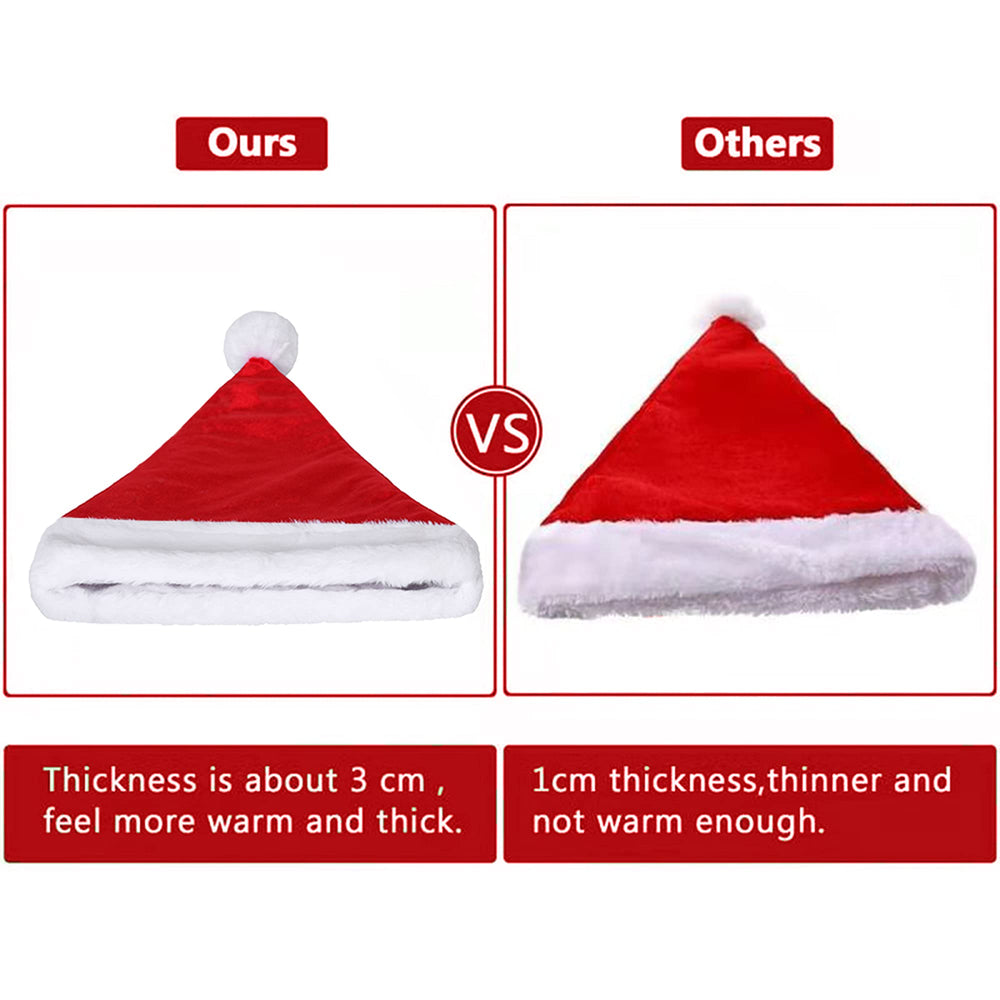 Eoocan Santa hat plush brim close-up, breathable comfort for kids.