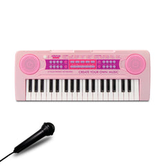 EOOLEOW pink kids piano with 37 keys ready for creative play and learning