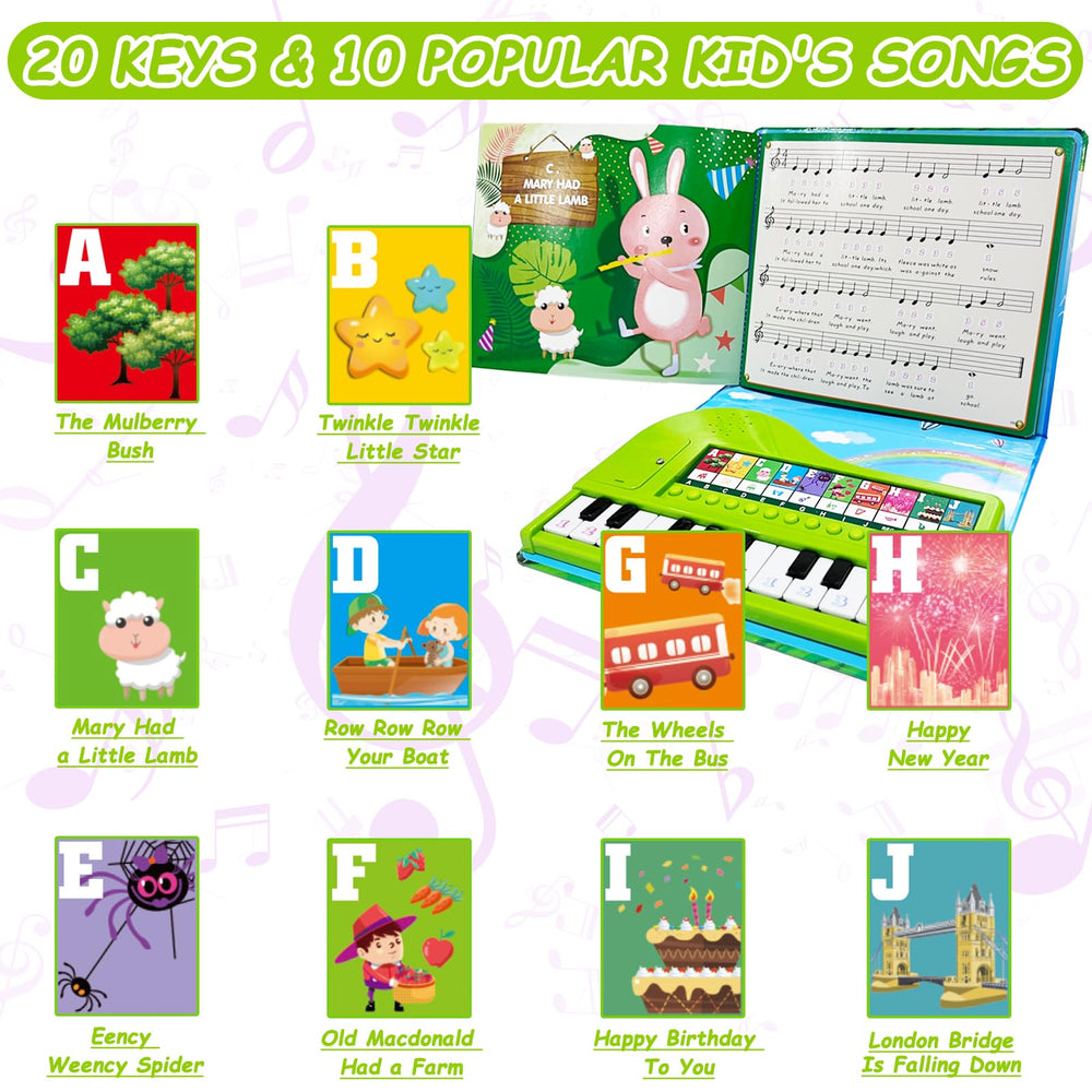 EOOLEOW Kids Piano Book Toy close-up keys designed for easy kid-friendly play