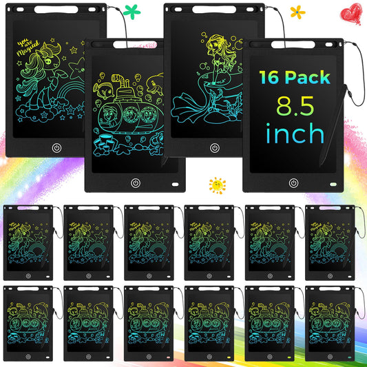 Epakh 16-pcs LCD writing tablet set with black border for drawing and sharing